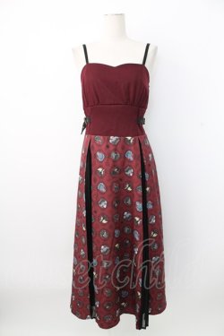 画像1: axes femme POETIQUE / ディズニー ヴィランズ/ワンピース  ボルドーＸ黒 T-25-12-28-007-AX-OP-SA-ZT