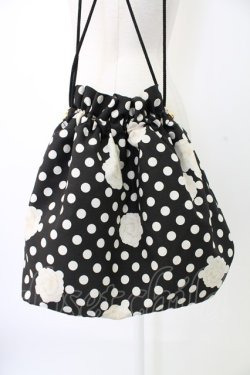 画像2: INGEBORG / カメリアドット柄巾着バッグ  ブラック T-25-12-28-011-LO-BG-SA-ZT