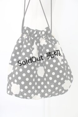 画像2: INGEBORG / カメリアドット柄巾着バッグ  ブラック T-25-12-28-011-LO-BG-SA-ZTK020