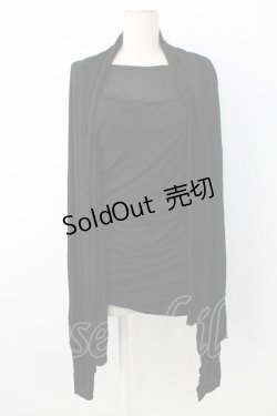 画像1: CIVARIZE / Uniteドレープ長袖カットソー 46 黒 T-25-12-28-002-GO-TO-SA-ZT