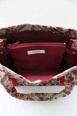 画像4: INGEBORG / バラ&チェックハンドバッグ  ベージュ T-25-12-28-014-LO-BG-SA-ZT