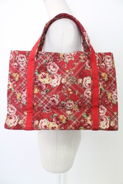 画像2: INGEBORG / バラ&チェックハンドバッグ  レッド T-25-12-28-015-LO-BG-SA-ZT