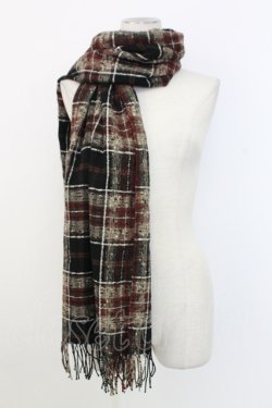 画像1: INGEBORG / ツイードチェック柄ストール  ブラック T-25-12-28-016-LO-ZA-SA-ZT