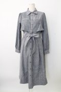 axes femme / バイカラーシャツワンピース  ネイビー T-25-12-28-003-AX-OP-SA-ZT