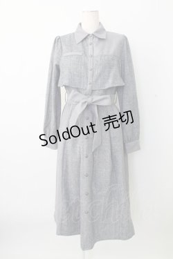 画像1: axes femme / バイカラーシャツワンピース  ネイビー T-25-12-28-003-AX-OP-SA-ZT