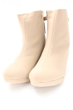 画像1: F&A / バックリボンプレーンブーツ L ピンクベージュ T-25-12-29-004-LO-SH-SA-ZT