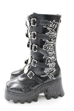 画像3: NieR Clothing / 内側防寒仕様厚底ロングブーツ 38 ブラック T-25-12-29-001-PU-SH-SA-ZT