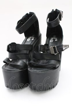 画像1: NieR Clothing / ヒールサンダル 36 ブラック T-25-12-29-002-PU-SH-SA-ZT