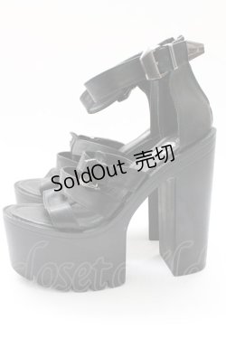 画像3: NieR CLOTHING / ヒールサンダル 36 ブラック T-25-12-29-002-PU-SH-SA-ZTK027