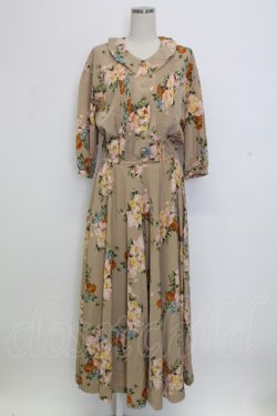 画像1: INGEBORG / フラワーブーケ総柄ワンピース  アイボリー T-25-12-31-013-LO-OP-SA-ZT