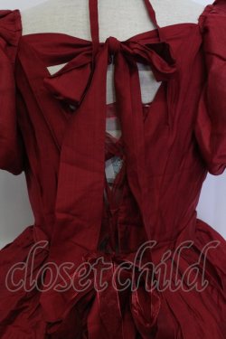 画像3: Bramble Rose / フラワーモチーフラメオーガンジー半袖ワンピース  ボルドー T-25-12-31-014-0-OP-SA-ZT