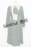 Miss Point / バイオリン刺繍長袖ワンピース M グリーン T-25-12-31-016-0-OP-SA-ZT