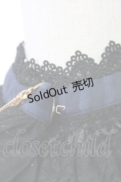 画像6: Miss Point / 立ち襟ビジュージャボ付きストライプワンピース  ネイビーＸ黒 T-25-12-31-017-0-OP-SA-ZT