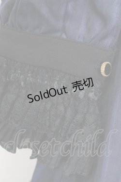 画像8: Miss Point / 立ち襟ビジュージャボ付きストライプワンピース  ネイビーＸ黒 T-25-12-31-017-0-OP-SA-ZT