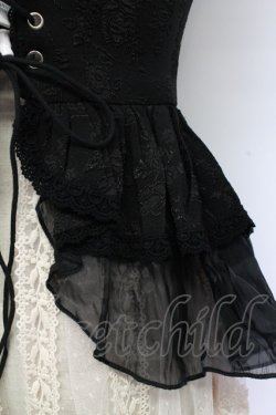 画像3: 熊逗醤 / ジャガードベスト&レースロングベスト  黒Ｘアイボリー T-25-12-31-018-0-TO-SA-ZT