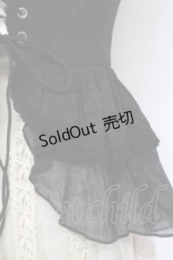 画像3: 熊逗醤 / ジャガードベスト&レースロングベスト  黒Ｘアイボリー T-25-12-31-018-0-TO-SA-ZT447