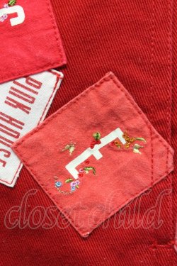 画像4: PINK HOUSE / ロゴpt&刺繍ワッペンジャンパースカート  レッド T-25-12-31-021-LO-OP-SA-ZT