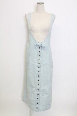 画像1: PINK HOUSE / かおくまワッペンデニムワンピース  ライトブルー T-25-12-31-024-LO-OP-SA-ZT