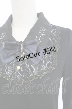 画像3: axes femme / 星座刺繍襟付きカットソー  黒 T-25-12-31-004-AX-TO-SA-ZT