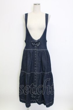 画像1: PINK HOUSE / デニムリボンジャンパースカート  インディゴ T-25-12-31-028-LO-OP-SA-ZT