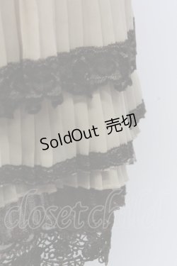 画像5: axes femme / 裾薔薇レースプリーツスカート  ブラウンＸ黒 T-25-12-31-029-AX-SK-SA-ZT