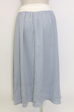 画像2: axes femme / チャイナボタンバイカラースカート  サックス T-25-12-31-030-AX-OP-SA-ZT