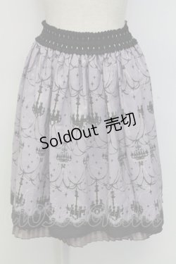 画像1: axes femme / シャンデリア柄スカート  ラベンダーＸ黒 T-25-12-31-031-AX-SK-SA-ZT