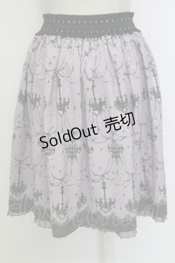 画像2: axes femme / シャンデリア柄スカート  ラベンダーＸ黒 T-25-12-31-031-AX-SK-SA-ZT