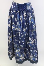画像1: axes femme / ローズリース柄スカート  ブルー T-25-12-31-033-AX-SK-SA-ZT567 (1)