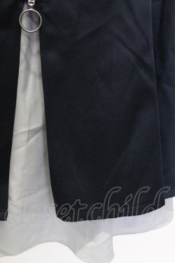 画像4: axes femme / チャイナ刺繍ジップ付スカート  ネイビー T-25-12-31-034-AX-SK-SA-ZT