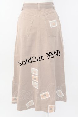 画像2: PINK HOUSE / クマワッペン散らしチノスカート  ブラウン T-25-12-31-036-LO-SK-SA-ZT