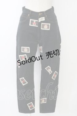 画像1: PINK HOUSE / テディベアワッペンパンツ  ブラック T-25-12-31-037-LO-PA-SA-ZT