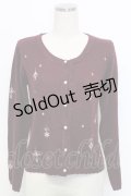 axes femme / オーナメント刺繍ニットカーディガン  ボルドー T-25-12-31-006-AX-TO-SA-ZT