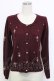 画像1: axes femme / オーナメント刺繍ニットカーディガン  ボルドー T-25-12-31-006-AX-TO-SA-ZT (1)