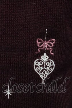 画像3: axes femme / オーナメント刺繍ニットカーディガン  ボルドー T-25-12-31-006-AX-TO-SA-ZT
