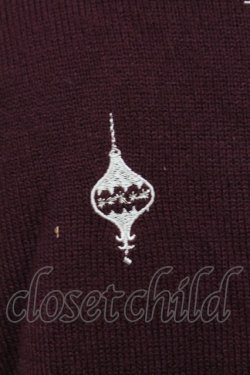 画像4: axes femme / オーナメント刺繍ニットカーディガン  ボルドー T-25-12-31-006-AX-TO-SA-ZT