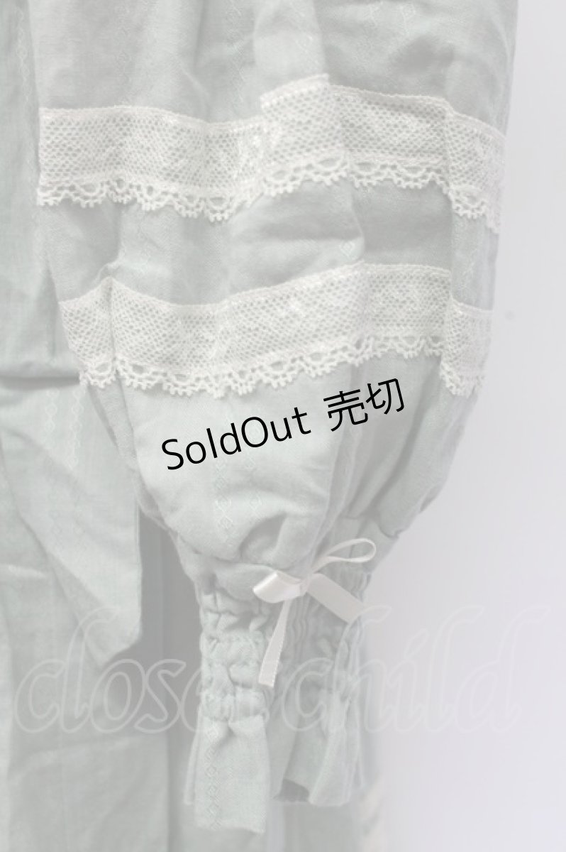 画像4: Miss Point / ハイネックレース長袖ワンピース  グリーンＸアイボリー T-25-12-31-009-0-OP-SA-ZT427 (4)