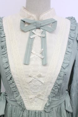 画像5: Miss Point / ハイネックレース長袖ワンピース  グリーンＸアイボリー T-25-12-31-009-0-OP-SA-ZT