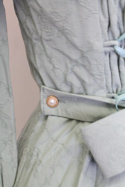 画像3: AURORA BOREALIS / リボンVレース長袖ワンピース M サックスＸアイボリー T-25-12-31-010-0-OP-SA-ZT