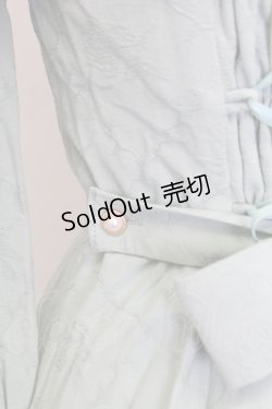 画像3: AURORA BOREALIS / リボンVレース長袖ワンピース M サックスＸアイボリー T-25-12-31-010-0-OP-SA-ZT