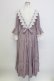 画像2: Avenue Denfer / ハイネックレース薔薇格子刺繍ワンピース S ラベンダーＸ白 T-25-12-31-011-LO-OP-SA-ZT (2)