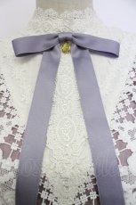 画像6: Avenue Denfer / ハイネックレース薔薇格子刺繍ワンピース S ラベンダーＸ白 T-25-12-31-011-LO-OP-SA-ZT519 (6)