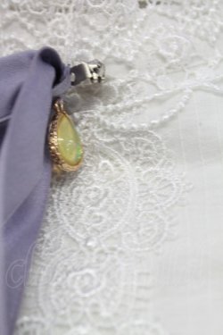 画像7: Avenue Denfer / ハイネックレース薔薇格子刺繍ワンピース S ラベンダーＸ白 T-25-12-31-011-LO-OP-SA-ZT