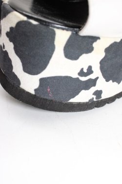 画像13: YOSUKE / 牛柄厚底サンダル LL 黒Ｘ白 T-26-01-04-027-PU-SH-SA-ZT