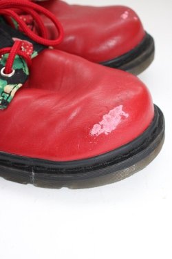 画像5: YOSUKE / いちご柄3ホールシューズ L 赤Ｘ黒 T-26-01-04-028-PU-SH-SA-ZT