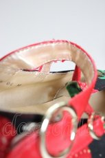 画像7: YOSUKE / いちご柄厚底パンプス M 黒Ｘ赤 T-26-01-04-029-PU-SH-SA-ZTK028 (7)