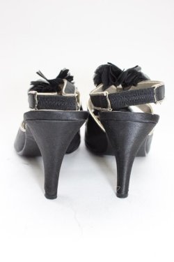 画像2: axes femme / シフォンフラワーパンプス M 黒 T-26-01-04-031-AX-SH-SA-ZT