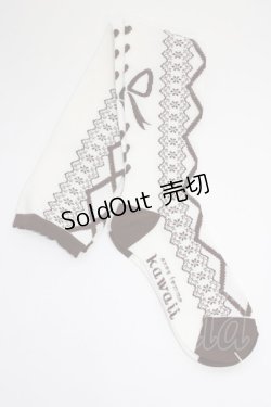 画像2: axes femme Kawaii / レースアップ柄オーバーニー  茶 T-26-01-04-007-AX-ZA-SA-ZT