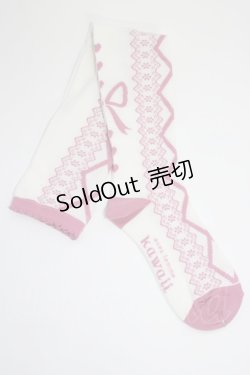 画像2: axes femme Kawaii / レースアップ柄オーバーニー  ピンク T-26-01-04-008-AX-ZA-SA-ZT