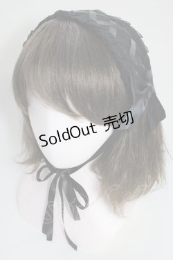 画像1: Snowdrop to Saint Maria / 編み上げリボンヘッドドレス  黒 T-26-01-04-011-0-AC-SA-ZT